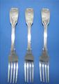 Three Victorian silver table forks