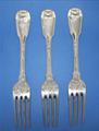 Three Victorian silver table forks