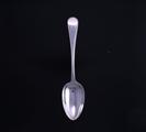 A Victorian Old English bead edge pattern sterling silver table spoon