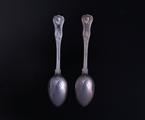 A pair of Victorian silver dessert spoons