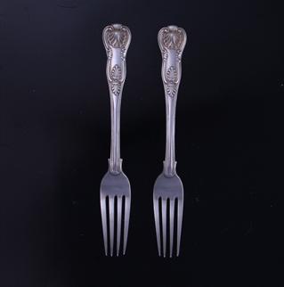 Two Victorian silver dessert forks