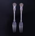 Two Victorian silver dessert forks