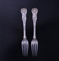 Two Victorian silver dessert forks