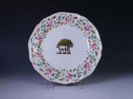 A George III Derby armorial porcelain plate