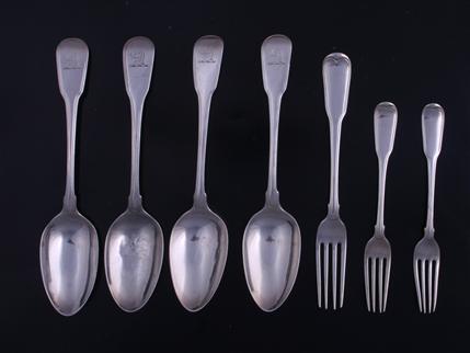 Collection of George III silver flatware