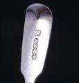 Three Victorian fiddle pattern sterling silver teaspoons