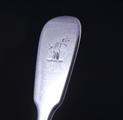 A Victorian sterling silver fiddle pattern teaspoon