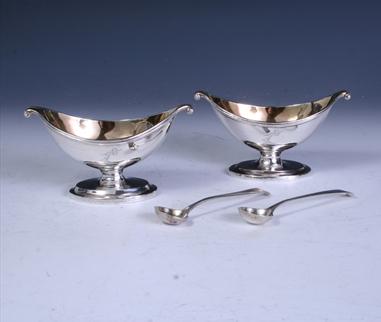 Pair of George III sterling silver salts