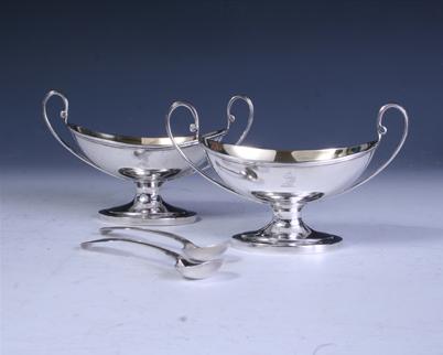 Pair Victorian silver salts