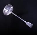 A William IV fiddle pattern sterling silver soup ladle