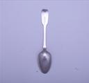 A Victorian sterling silver fiddle pattern dessert spoon