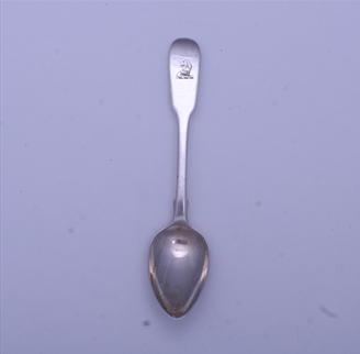 A George IV fiddle pattern sterling silver teaspoon