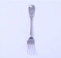 A George III sterling silver fiddle and thread pattern table fork