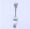 A George III sterling silver fiddle and thread pattern table fork