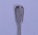 A Victorian sterling silver fiddle and thread pattern table spoon