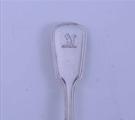 A Victorian sterling silver fiddle and thread pattern table spoon