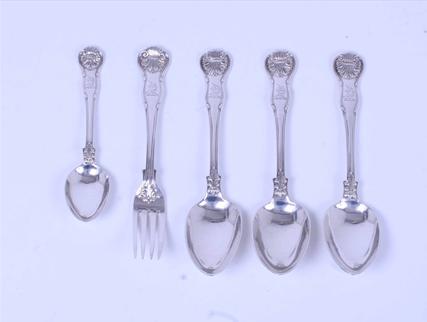 A collection of George IV King's Husk pattern sterling silver flatware