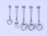 A collection of George IV King's Husk pattern sterling silver flatware