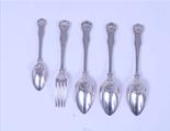 A collection of George IV King's Husk pattern sterling silver flatware