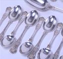 Fine Victorian sterling silver Queen's pattern service for 12