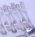 Fine Victorian sterling silver Queen's pattern service for 12