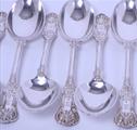 Fine Victorian sterling silver Queen's pattern service for 12