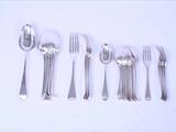 A 28 piece part service of Georgian sterling silver flatware