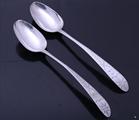 Pair of Irish Geroge III sterling silver serving spoons