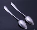 Pair of Irish Geroge III sterling silver serving spoons