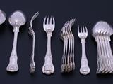 Collection of Georgian and Victorian Hourglass pattern sterling silver flatware