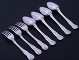 A set of Regency sterling silver forks and spoons