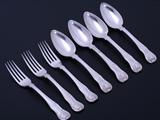 A set of Regency sterling silver forks and spoons