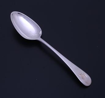 A George III sterling silver Old English pattern table spoon