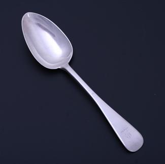 A William IV Old English pattern sterling silver dessert spoon