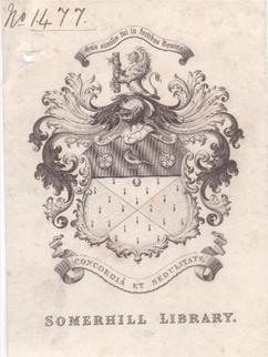 A good jewish 19th century bookplate for Goldsmid at Somerhill Park