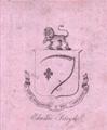 A late 18th century armorial bookplate for Sneyd