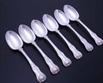 Set of six Victorian King's pattern sterling silver table spoons