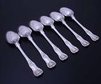 Set of six Victorian King's pattern sterling silver table spoons