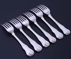 A matched set of six George III antique sterling silver table forks