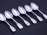 Set of six Victorian sterling silver table spoons