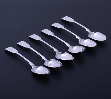 Set of six Victorian Irish sterling silver teaspoons