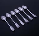 Set of six George III sterling silver dessert spoons