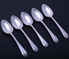 Set of five George III sterling silver teaspoons