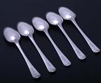 Set of five George III sterling silver teaspoons