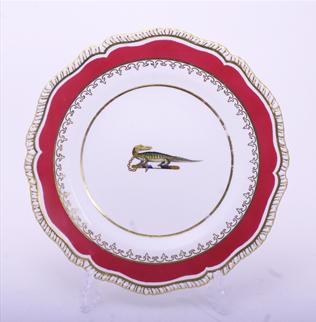 A Chamberlain Worcester armorial porcelain plate