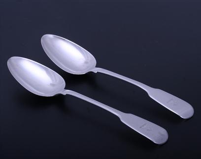 A pair of George IV sterling silver dessert spoons