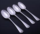 Four George III Irish silver Hanoverian tablespoons