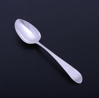 A George III Irish silver pointed Old English pattern tablespoon