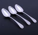 Three George II Old English pattern silver tablespoons