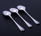 Three George II Old English pattern silver tablespoons